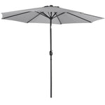 3m Garden Parasol Adjustable Tilting Parasol With Crank Handle For Outdoor Garden Patio Camping Without Base | One Size | Light Grey