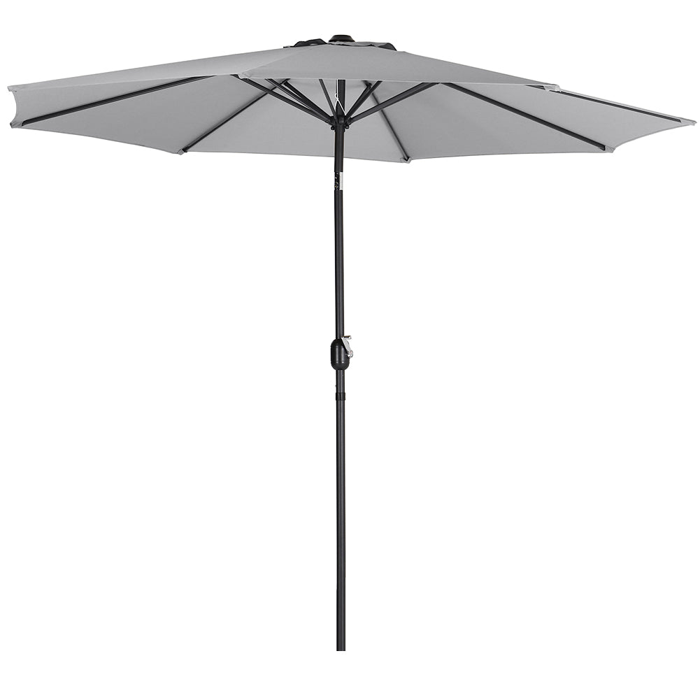 3m Garden Parasol Adjustable Tilting Parasol With Crank Handle For Outdoor Garden Patio Camping Without Base | One Size | Light Grey