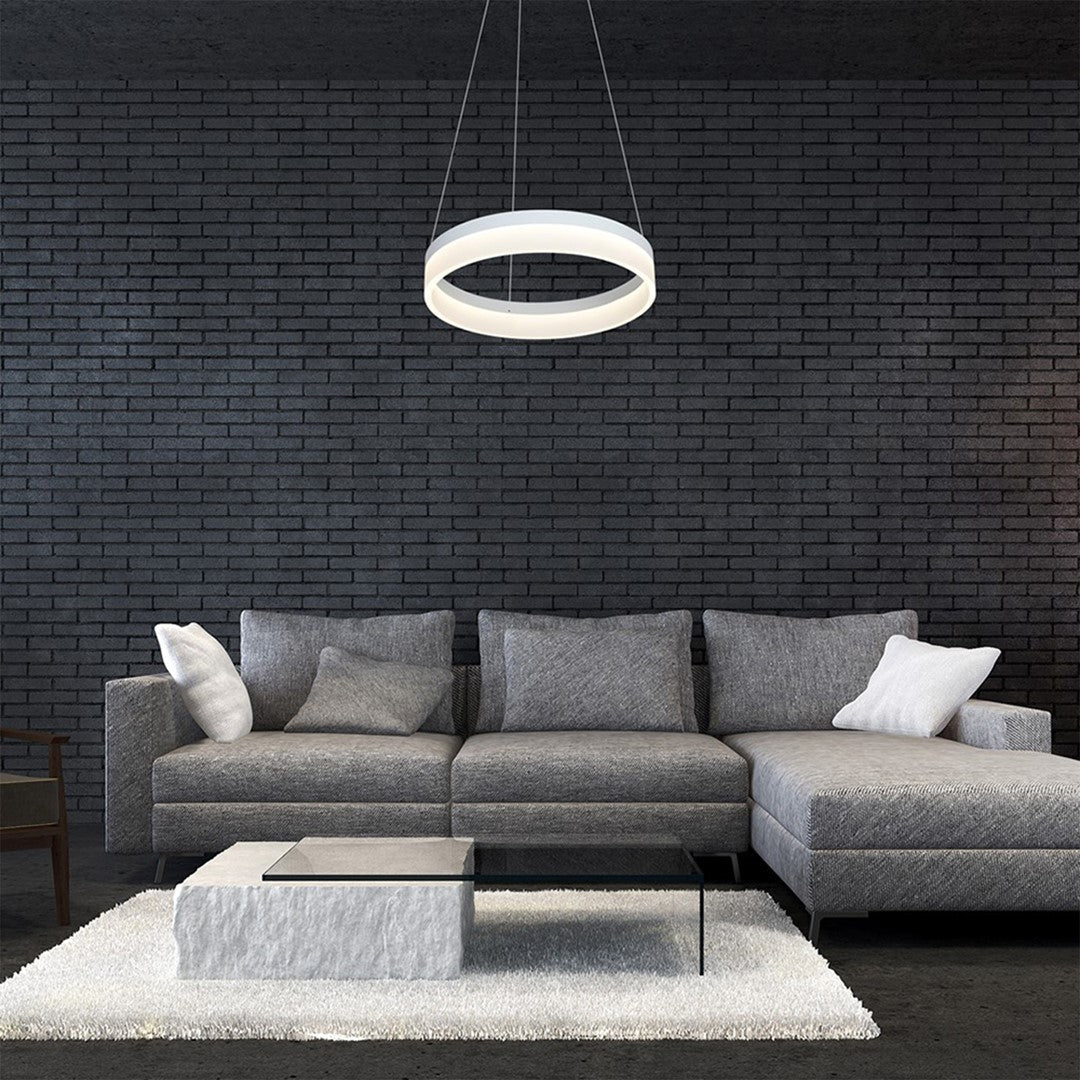 Ring 40cm Led Designer Pendant Lamp A Stunning Centrepiece Formed From A Hypnotic White Circular 24w(120w) Led Hoop