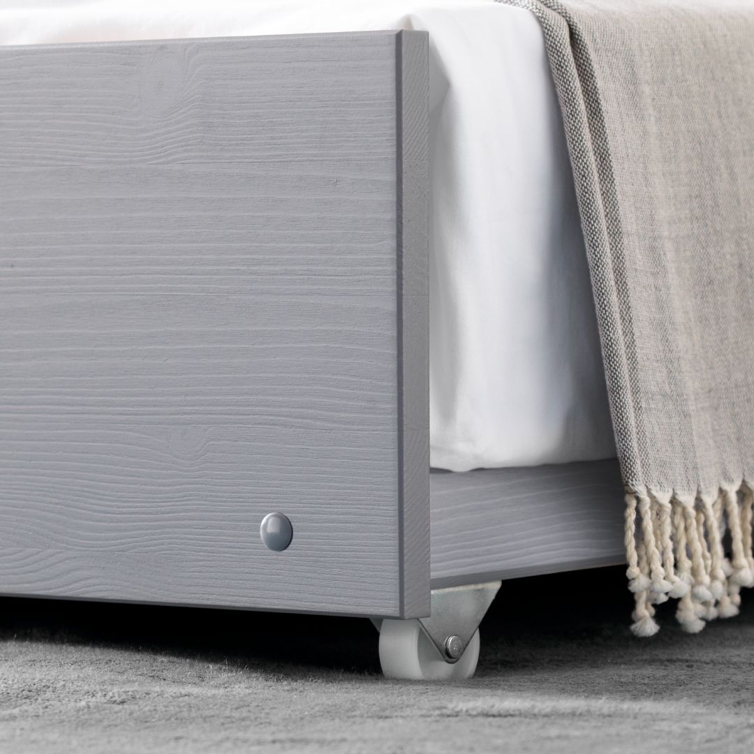 Tyler Guest Bed And Trundle With Memory Foam Mattresses | Single | Grey