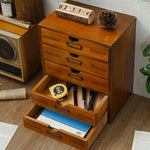 Rustic 5-drawer Wooden Organizer Box