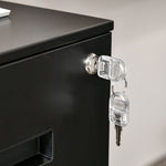 Mobile Lockable File Cabinet With Hanging File Folder | One Size | Black