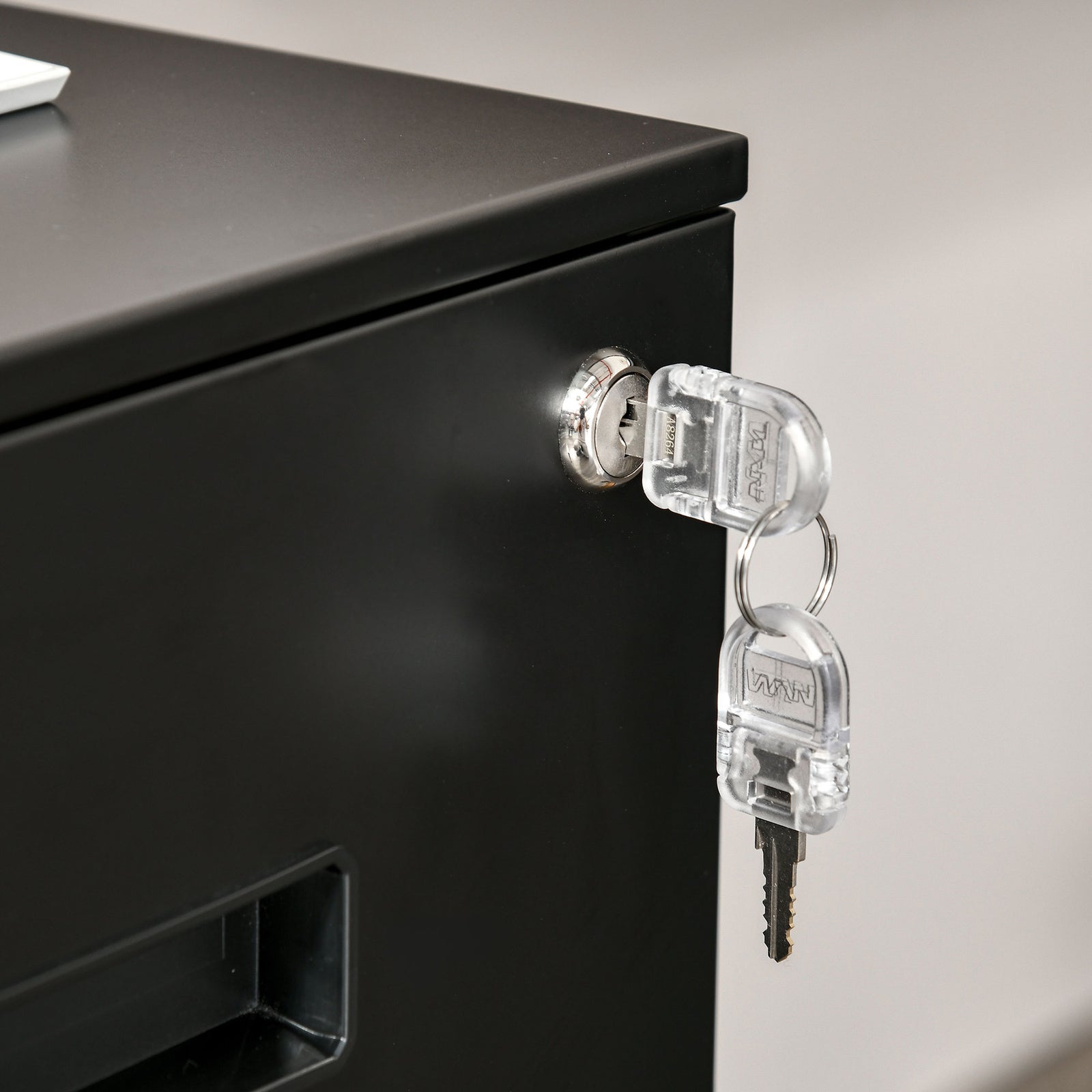 Mobile Lockable File Cabinet With Hanging File Folder | One Size | Black
