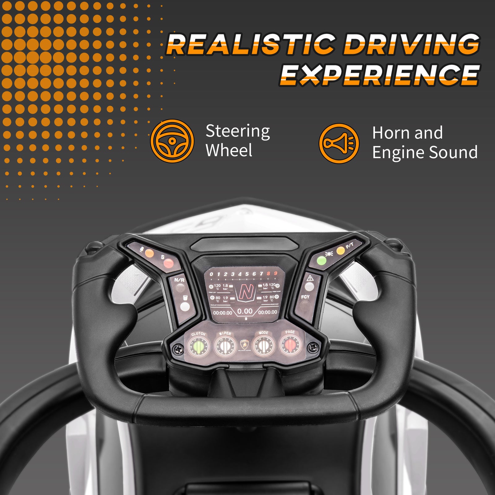 Lamborghini 2 In 1 Baby Ride On Push Car Toddler Push Along Car | White