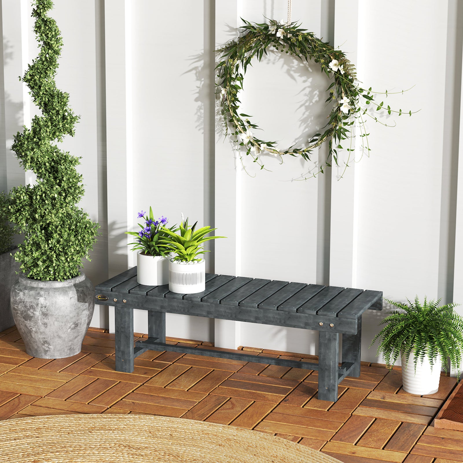1 Piece 2-seater Wooden Fir Garden Bench