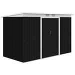 9 X 4ft Outdoor Metal Frame Garden Storage Shed W/ 2 Door | Dark Gray