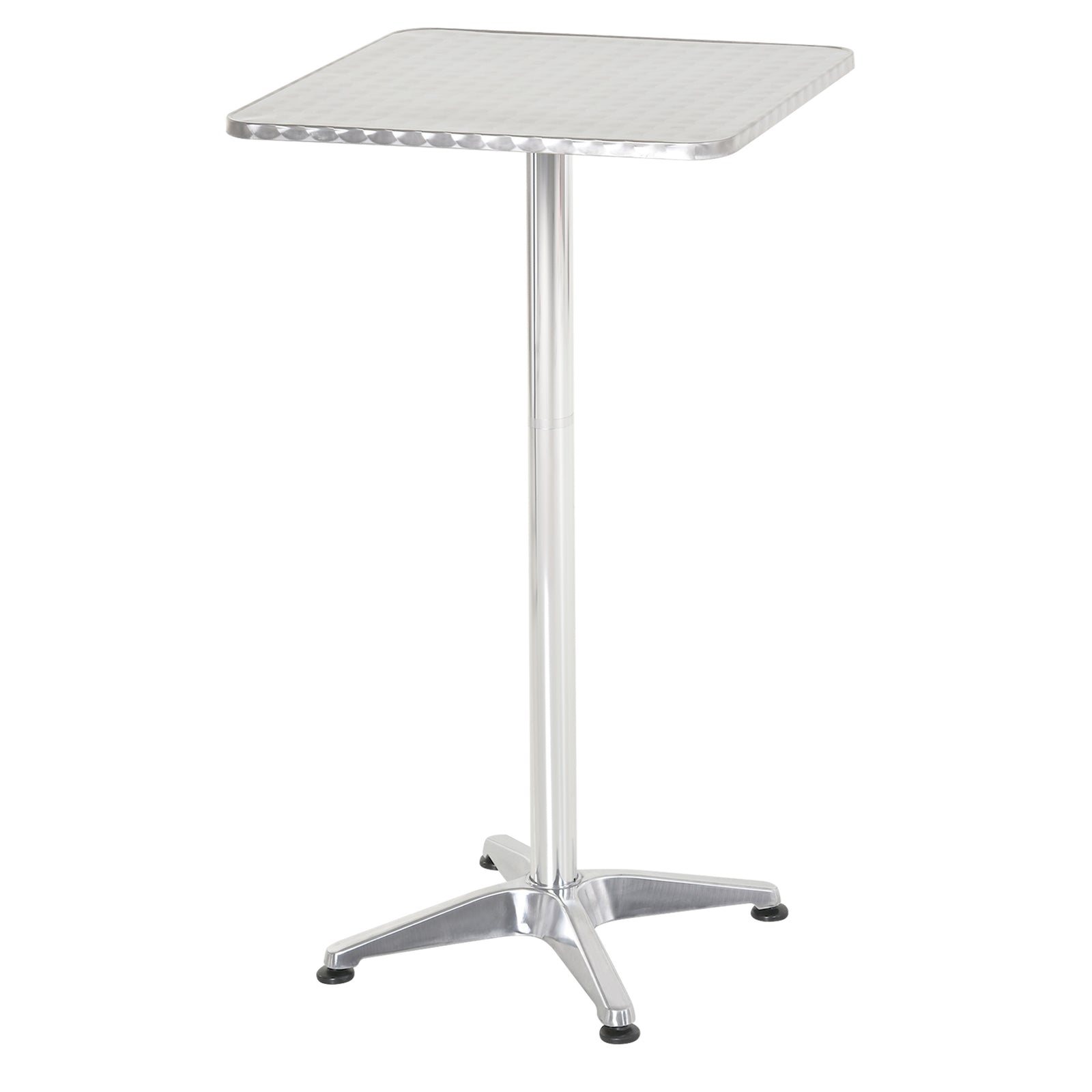 HOMCOM Stainless Bar Table, Adjustable Height, 60x60 Cm