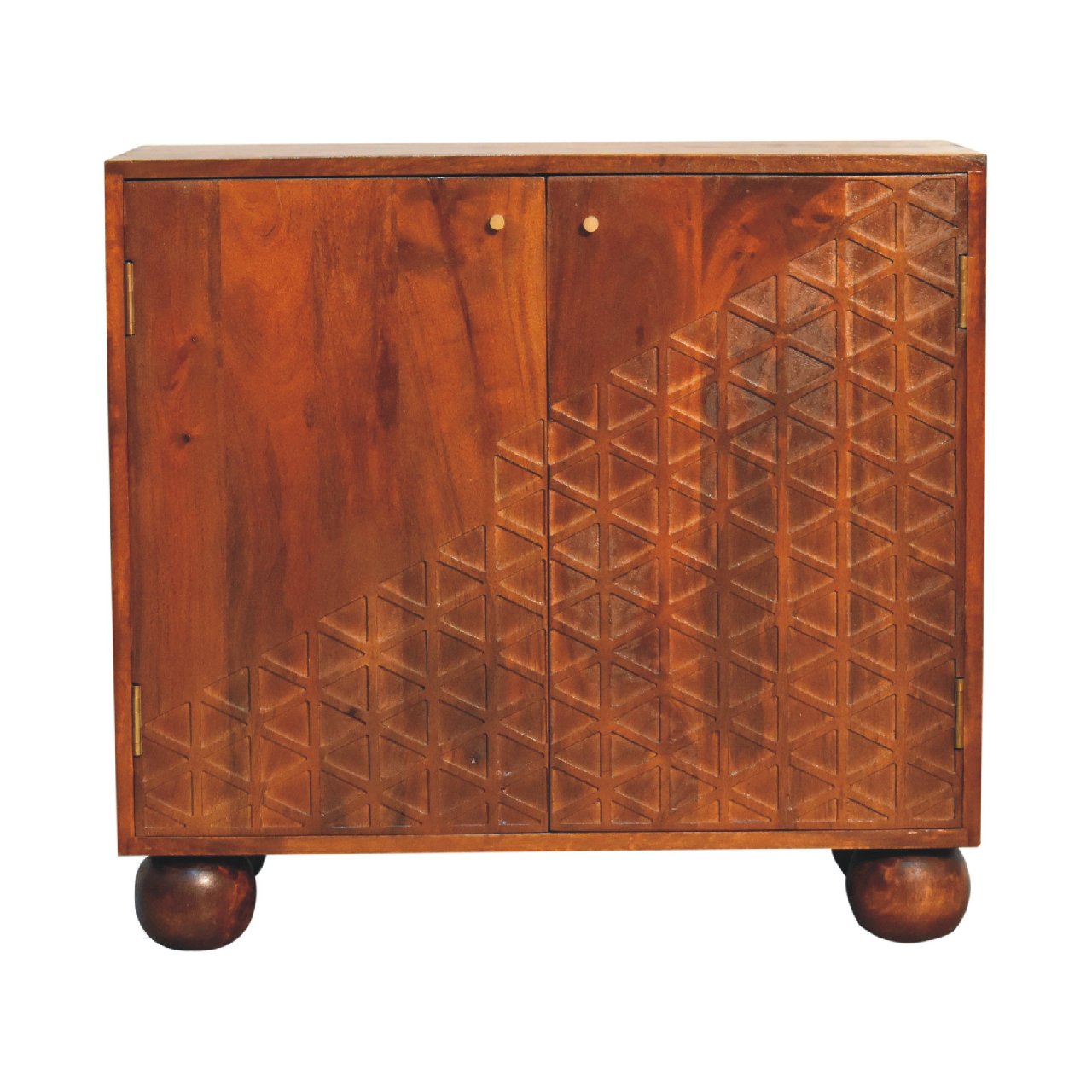 Artisan Furniture Solid Mango Wood Chestnut Dice Cabinet
