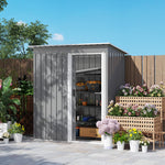 5 X 3ft Garden Storage Shed Sliding Door Sloped Roof Tool