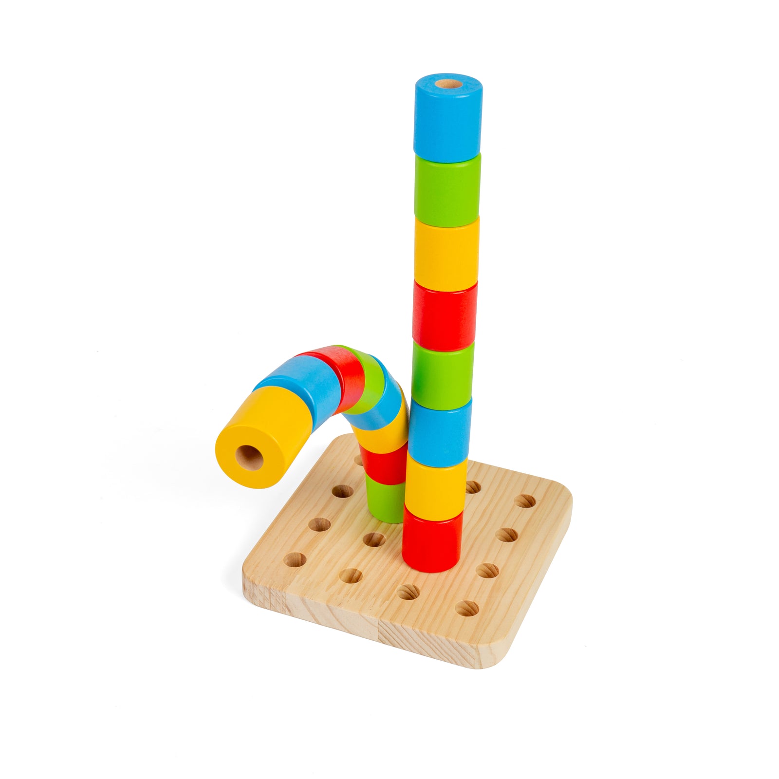 Wobbly Peg Board Wooden Stacking Toy