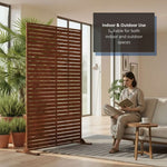 Metal Outdoor Privacy Screen 90cm X 180cm - Slats | 180cm x 90cm | Rust