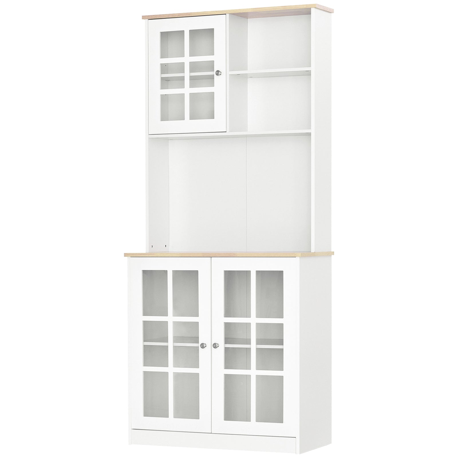 Home Sideboard Cabinet With Glass Doors, Shelves
