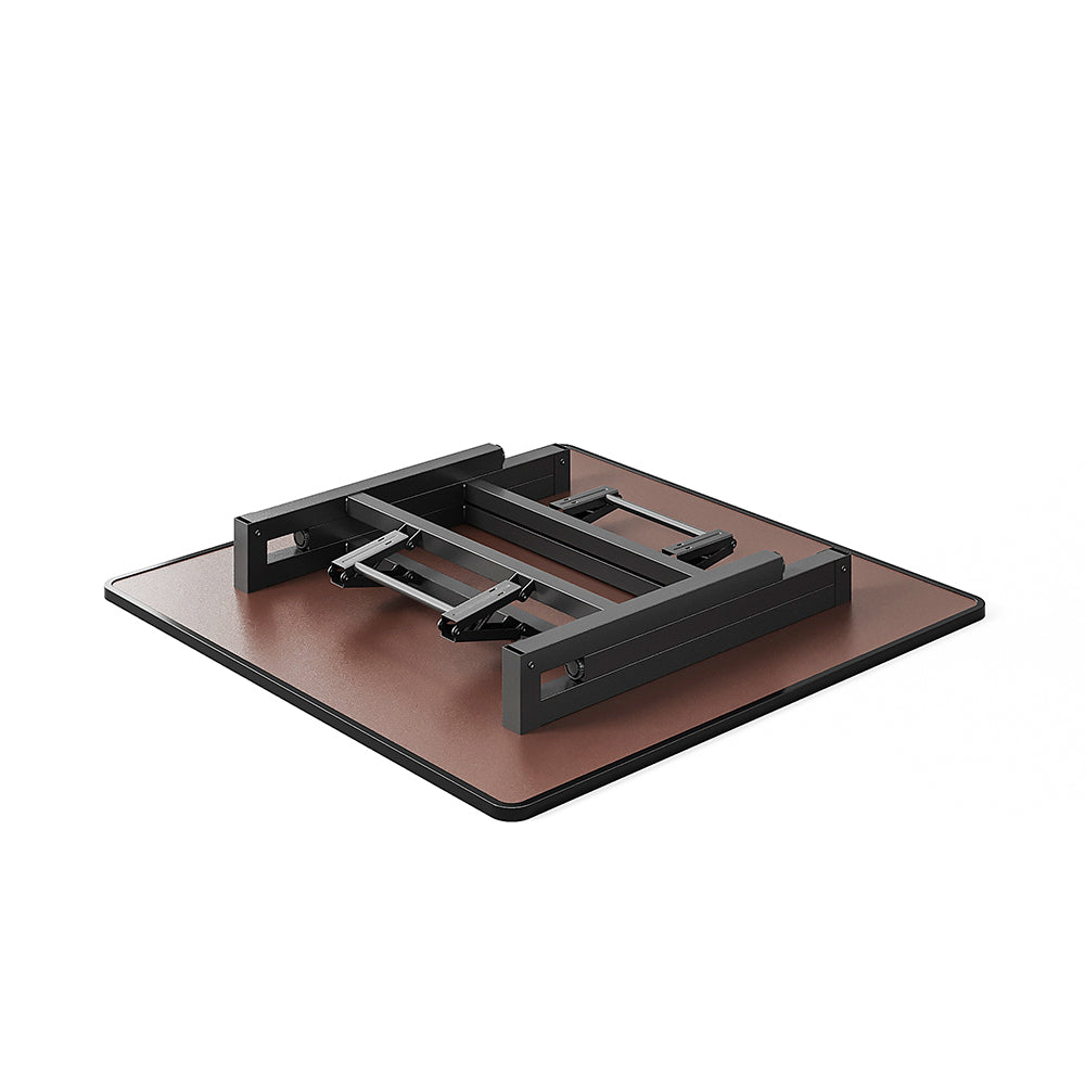 80*80*50cm Square Folding Coffee Table With Marble Effect Top | 80cm x 80cm | Black