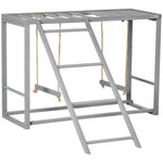 Pawhut Chicken Activity Play Chicken Coop With Swing Set For 3-4 Chickens, Grey