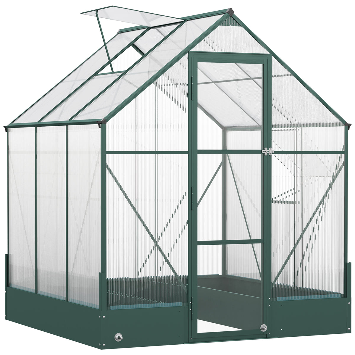 Walk-in Polycarbonate Greenhouse - 6x6ft