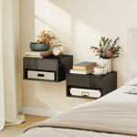 HOMCOM Floating Bedside Tables Set Of 2