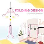 Adjustable Height Foldable Kids Gymnastics Bar With Non-slip Mats | Pink
