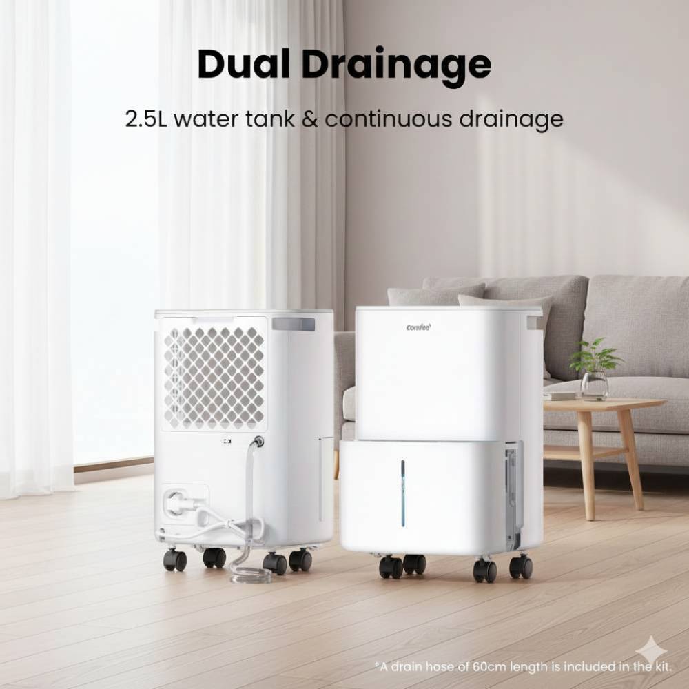 Smart 10l/12l Per Day Dehumidifier With Auto Humidity Control, 2.5l Tank & Timer – Quiet, Energy-efficient, And Portable With 360° Wheels And Laundry Drying Mode | 12l | White