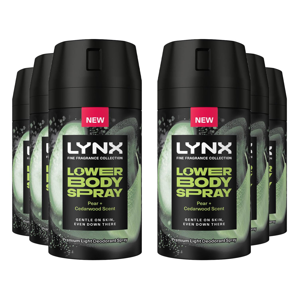 Lower Body Spray Pear + Cedarwood 72hrs Of Freshness 100ml, 6 Pack | Set of 6