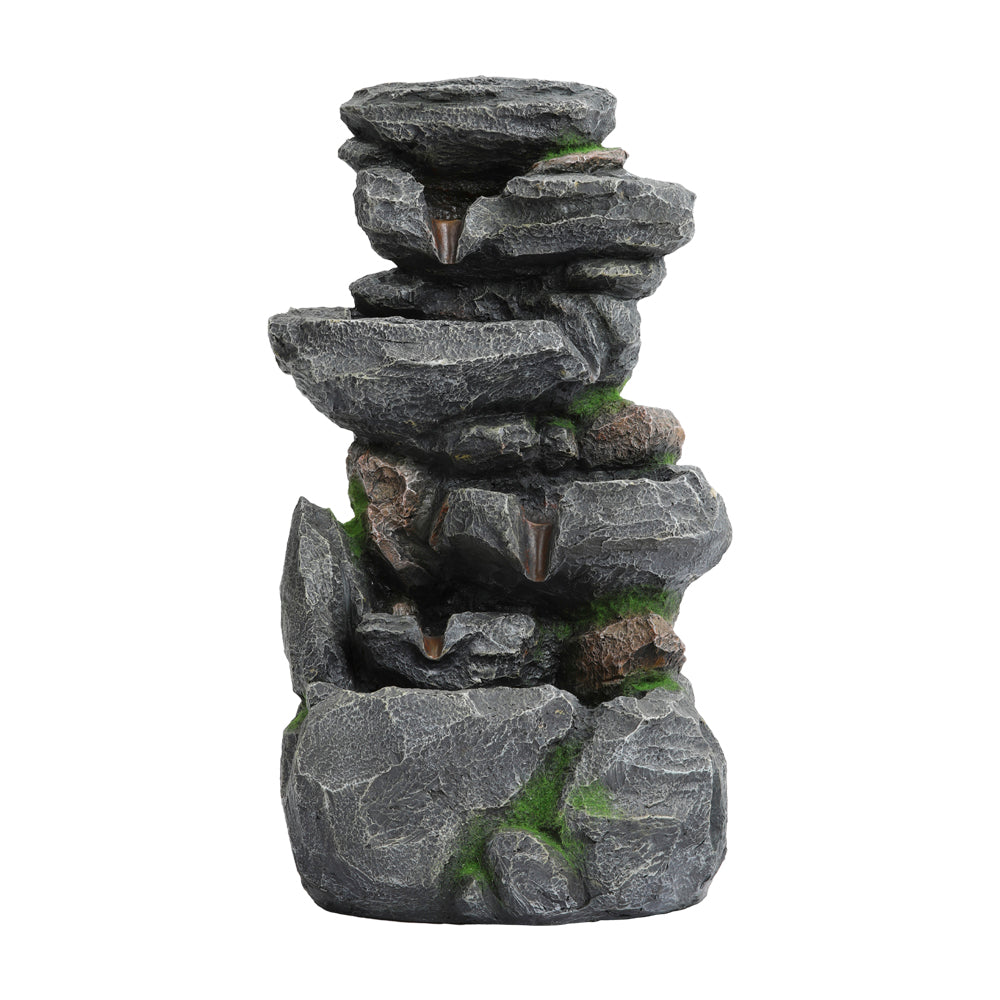 Living and Home Outdoor Rock Waterfall Fountain With Led Lights