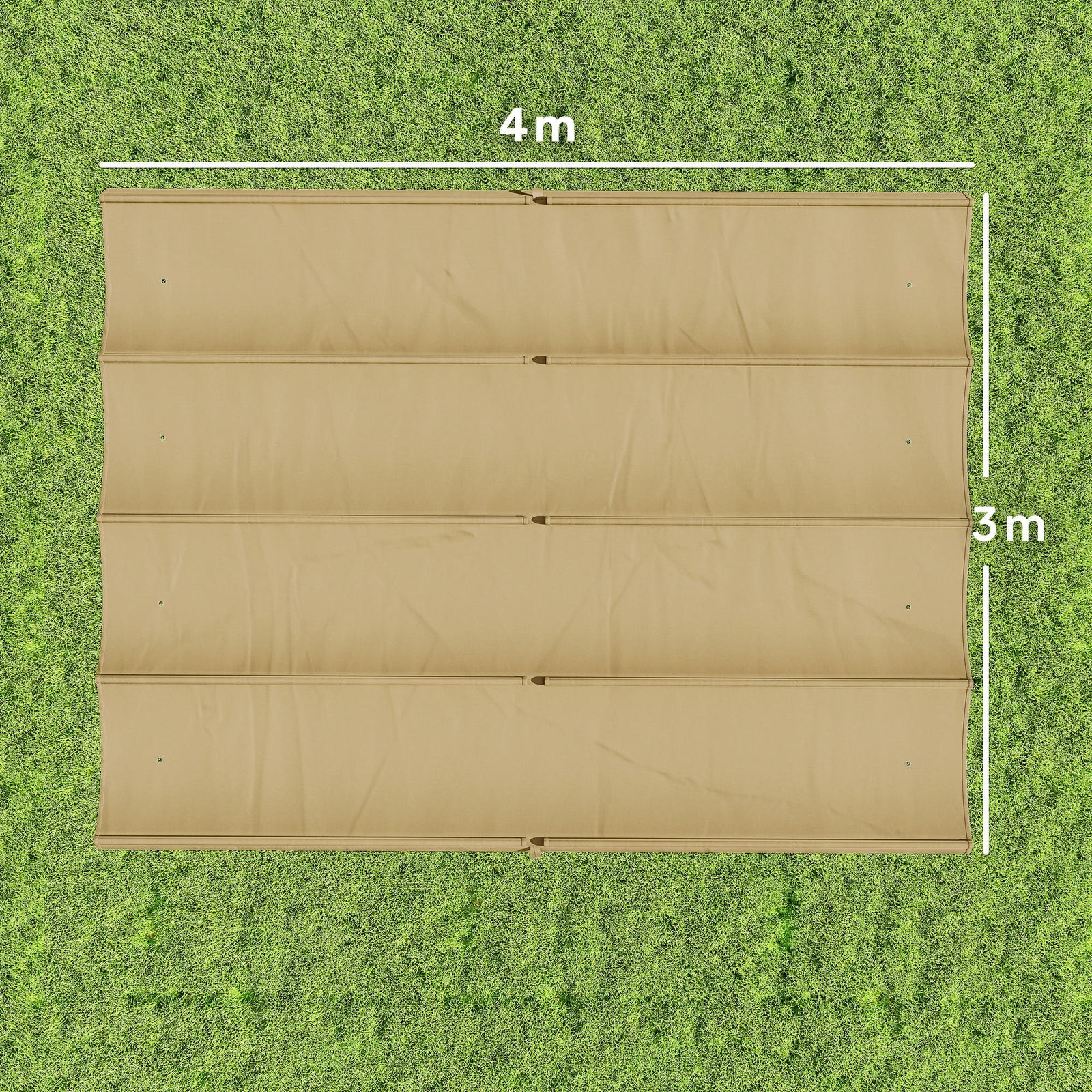 Retractable Pergola Canopy Only For 4 X 3 M Pergola | Khaki