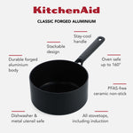 Forged Aluminium Saucepan, Pfas-free Non-stick | 20cm | Black