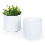 18cm Round Plant Pot Set Of 2 - Matt White