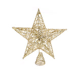 Decorative Star Sequins Christmas Tree Topper With Led Lights | Gold