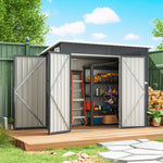 Outdoor Storage Shed, 7.5 X 4.3ft Metal Garden Shed | Dark Grey