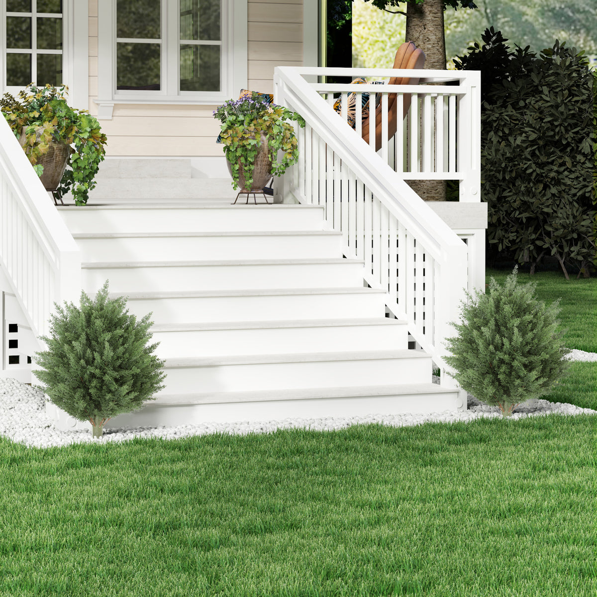 HOMCOM 60 Cm Artificial Cypress Tree With Ground Stake, Set Of 2, Green