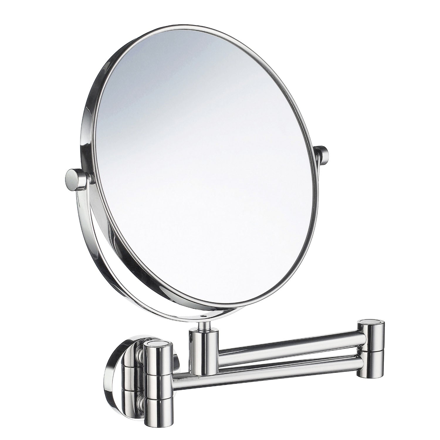 Two Sided Shaving Make Up Mirror Swing Arm 7x Magnification | Polished Chrome