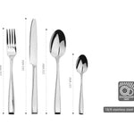 Cutlery Sets Stainless Steel 18/8 Forks Spoons Catering Taper | Set of 24 | Silver