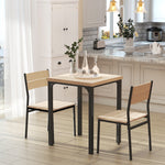 3pc Dining Table, Metal Legs, Compact | Natura