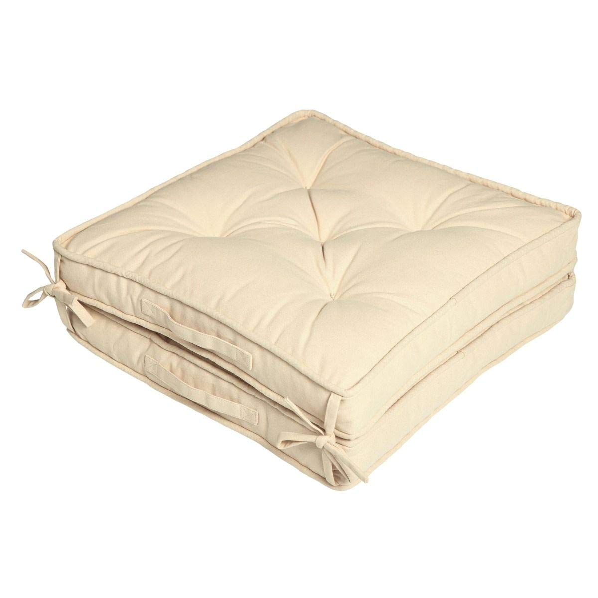 Cotton Travel Support Booster Cushion | 50cm x 50cm | Taupe