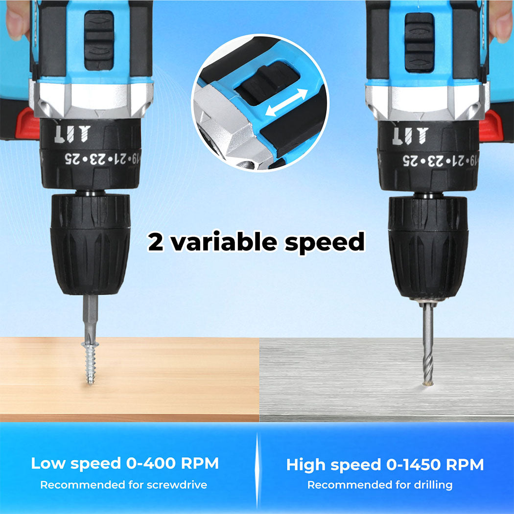 21v Cordless Drill Combi Driver Electric Screwdriver Set 1 Battery | Blue