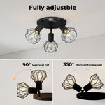 Emitto 3-way Spotlight Ceiling Light Adjustable Vintage Black E14 Metal Fixture
