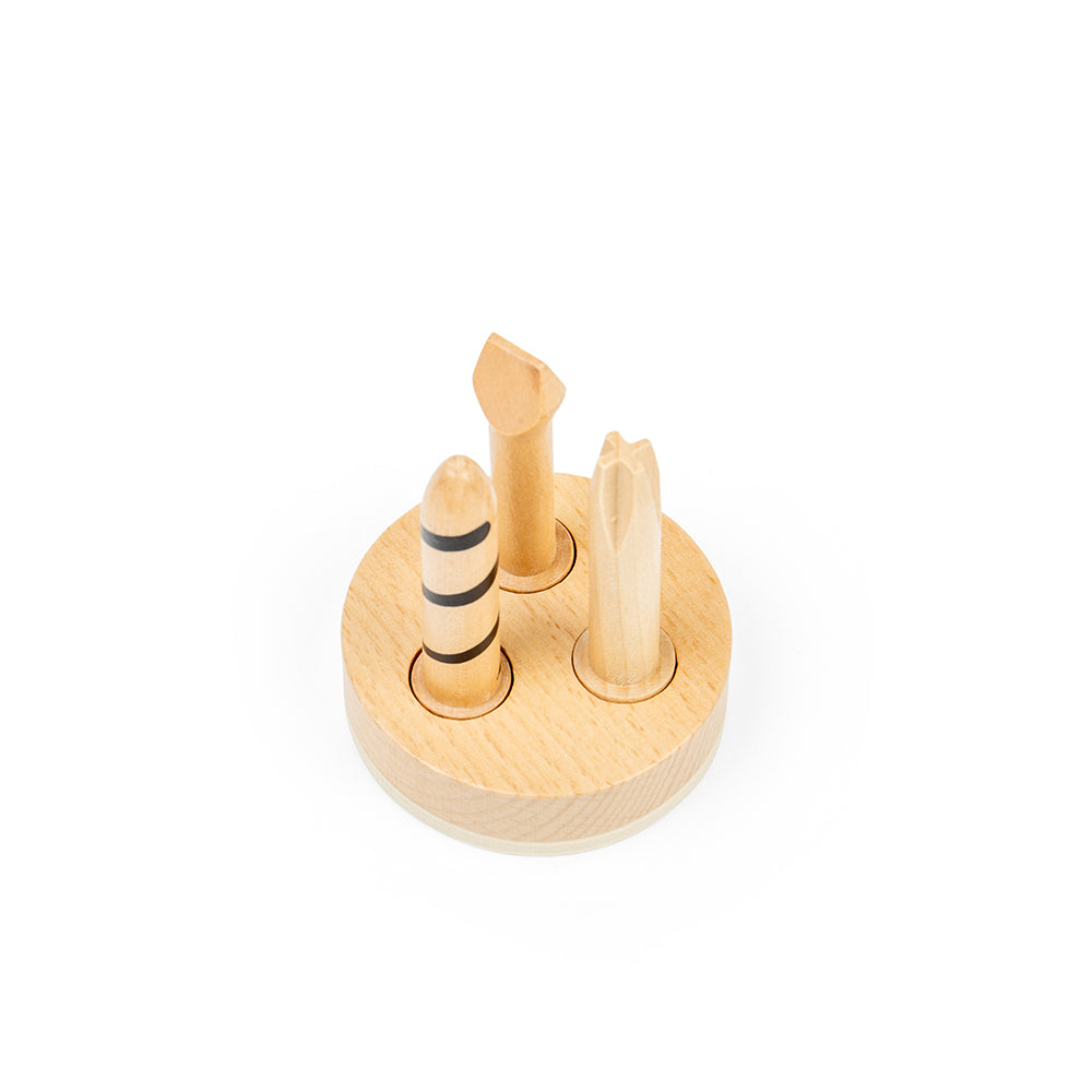 Wooden Drill - Toy Drill With Magnetic Drill Bits