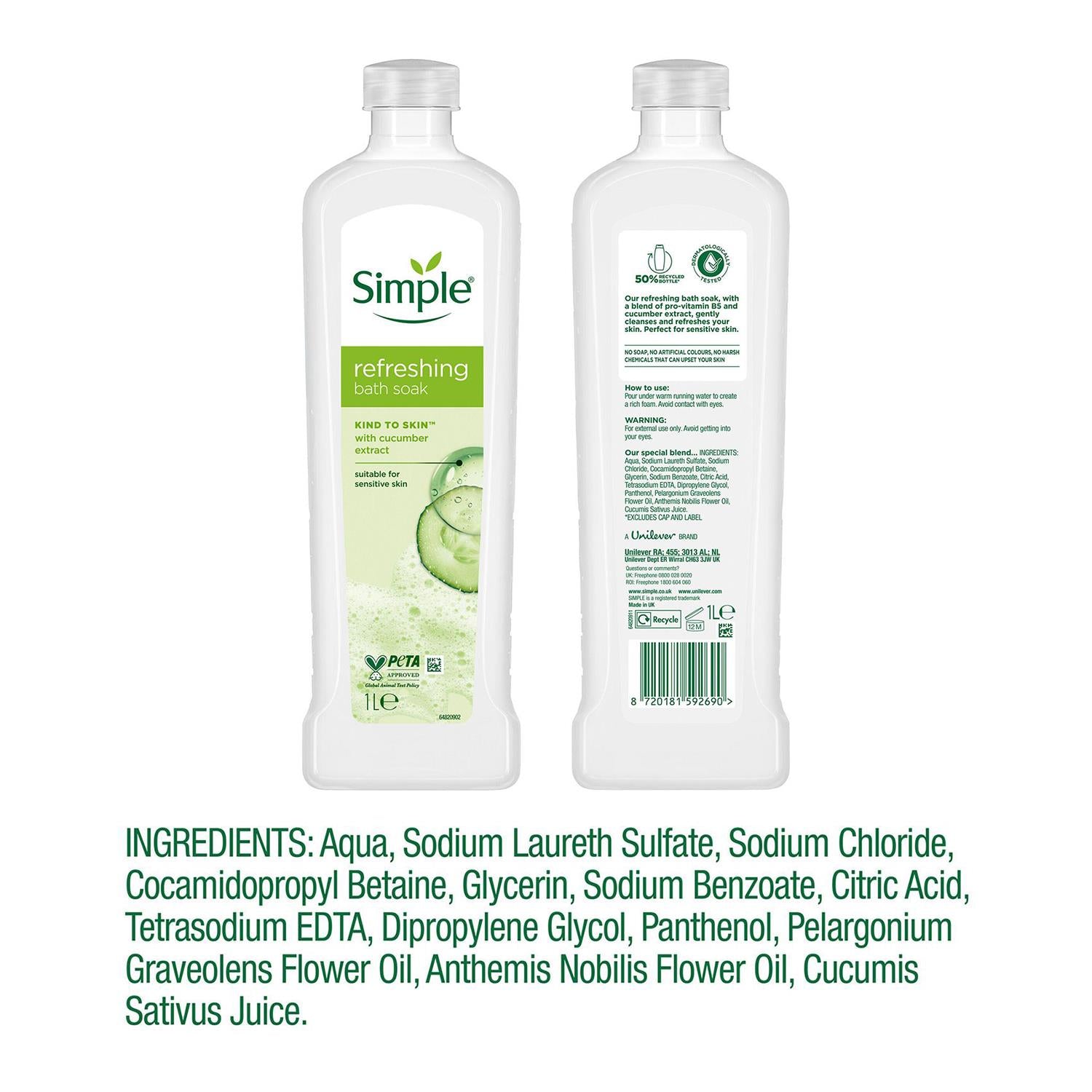 Refreshing Bath Soak Cucumber Extract 1l | Set of 12