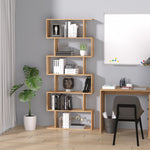 6-tier Wooden Modern S-shaped Shelf Storage Unit Home Office | One Size | Natura