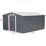 12x10 Ft Metal Apex Roof Garden Shed Outdoor Storage House
