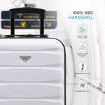 55x35x20cm Cabin Carry On Suitcase Hard Shell Overhead Luggage 100+ Airlines Approved | Cabin | Black & White