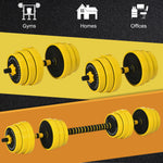 2 In 1 Barbell & Dumbbell Set | 30kg | Yellow