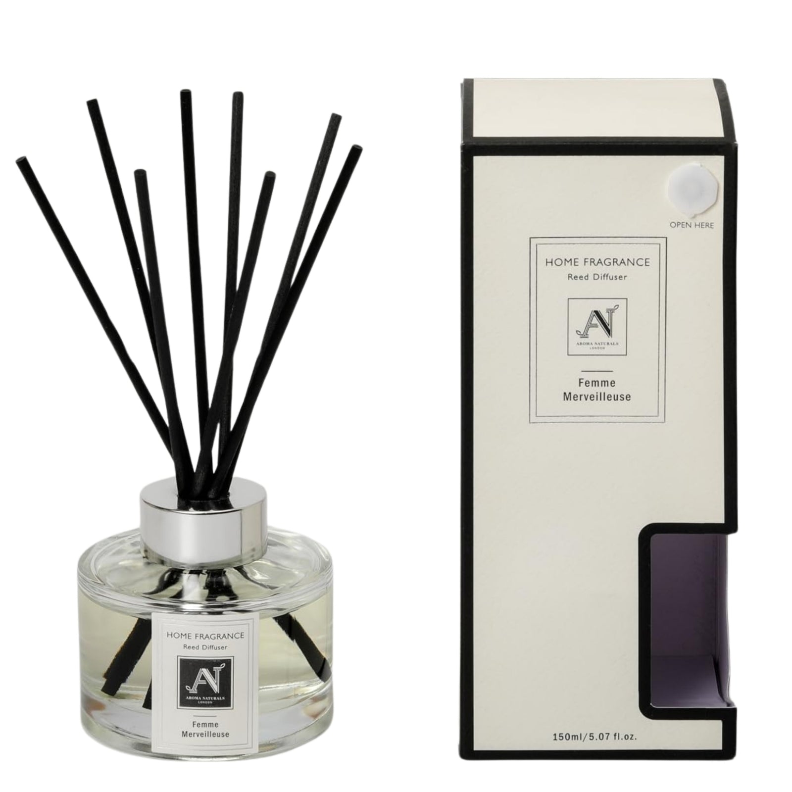 Minimalist Luxe 150m Reed Diffuser With Metal Collar Femme Merveilleuse Scent