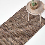 Madras Leather Hemp Rug | 200cm | Brown