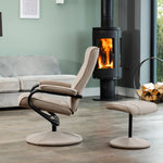 Ripley Swivel Recliner And Footstool | Cappuccino