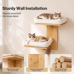 Cat Wall Shelves 2 Platform Steps Rubber Wood For Cat Climbing,white