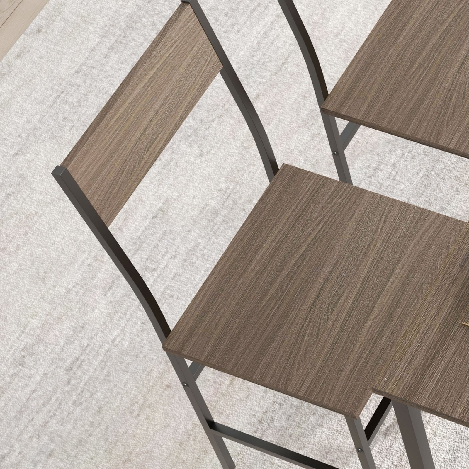 Industrial 4 Piece Dining Table And Chair Set Kitchen Table