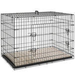 Pawhut Dog Crate With 2 Doors, Tray, Soft Cushion, For Extra Small Medium And Large Dogs | Black