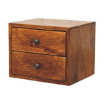 Solid Wood Solis 2-drawer Chestnut Wall Mounted Nightstand