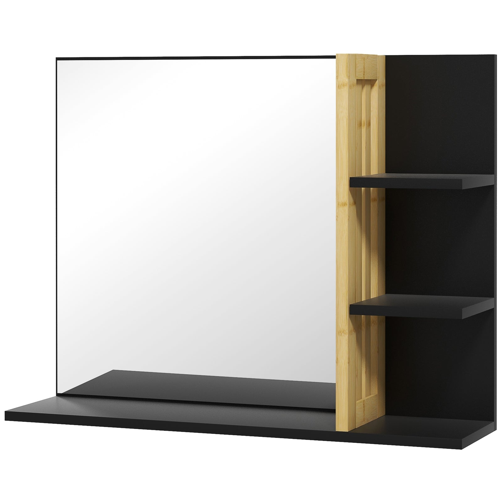 Bathroom Mirror Wall Mount Vanity Mirror 4 Storage Shelves